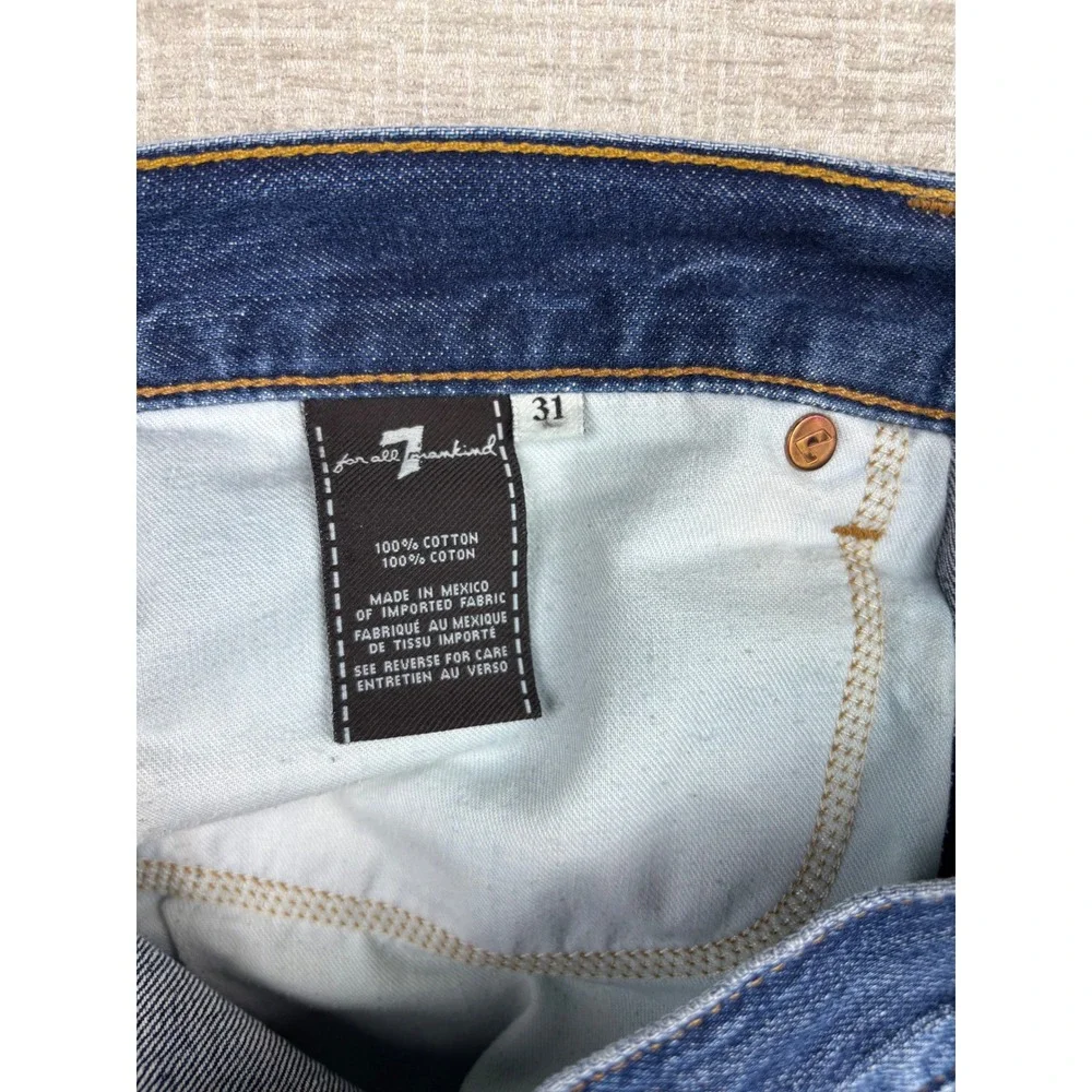 7 For All Mankind Slimmy Mens 31x31 Blue Medium Wash Slim Straight Leg Jeans